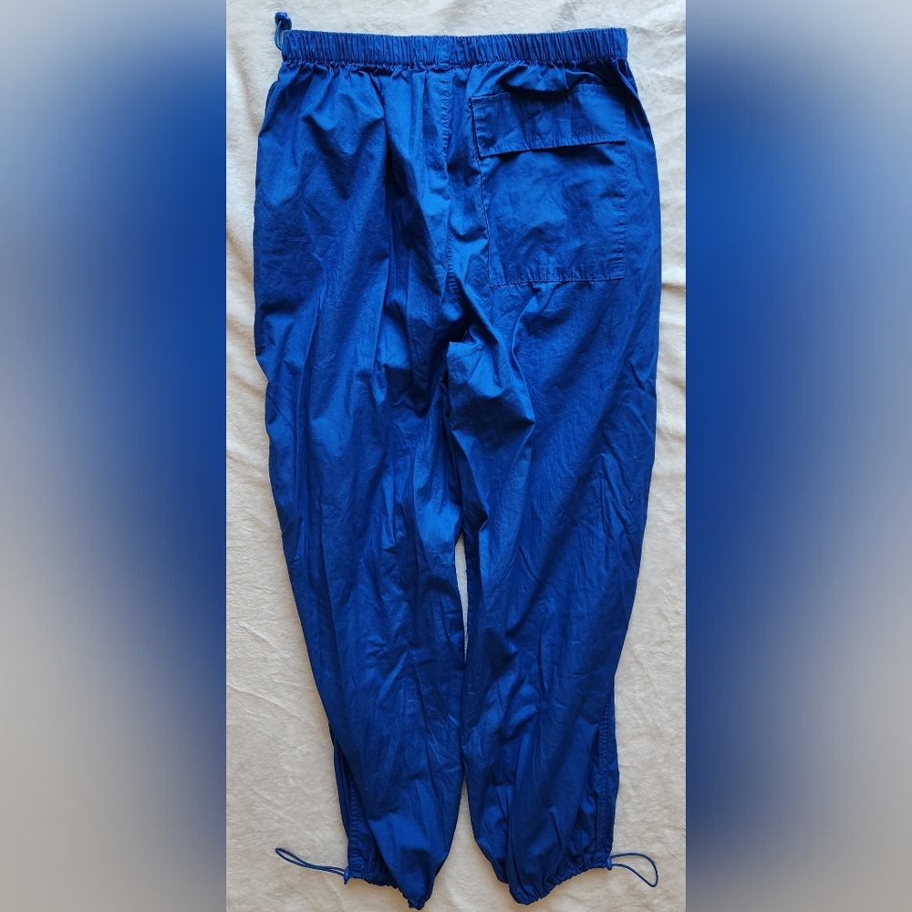 Vibrant Blue Track Pants with Elastic Waistband and Cuffs - Picture 6 of 6